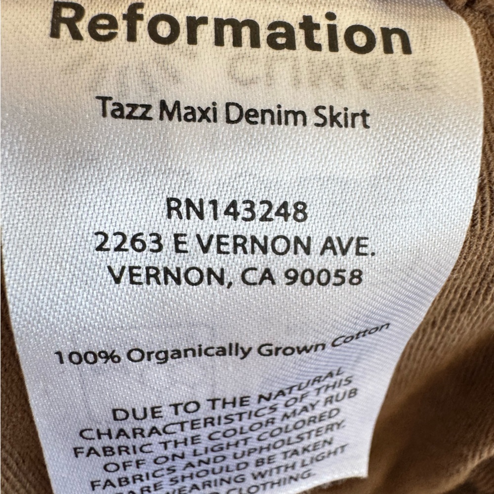 Reformation Tazz Maxi Corduroy Skirt‎ Brown Women’s Sz 30 High Slit Western Fall - Picture 9 of 9